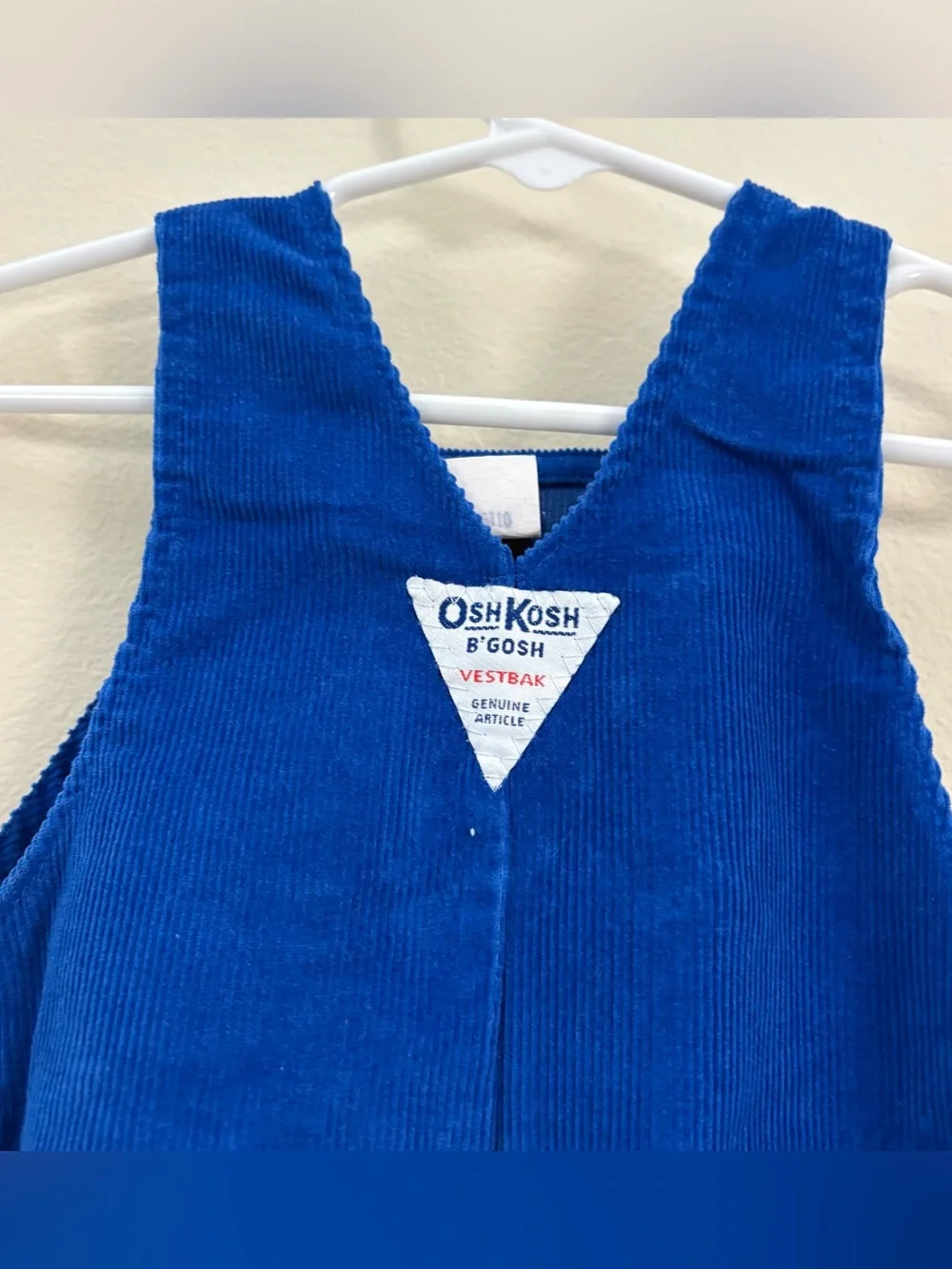 Vtg OshKosh B'gosh blue Corduroy Footie Overalls 6/9 months